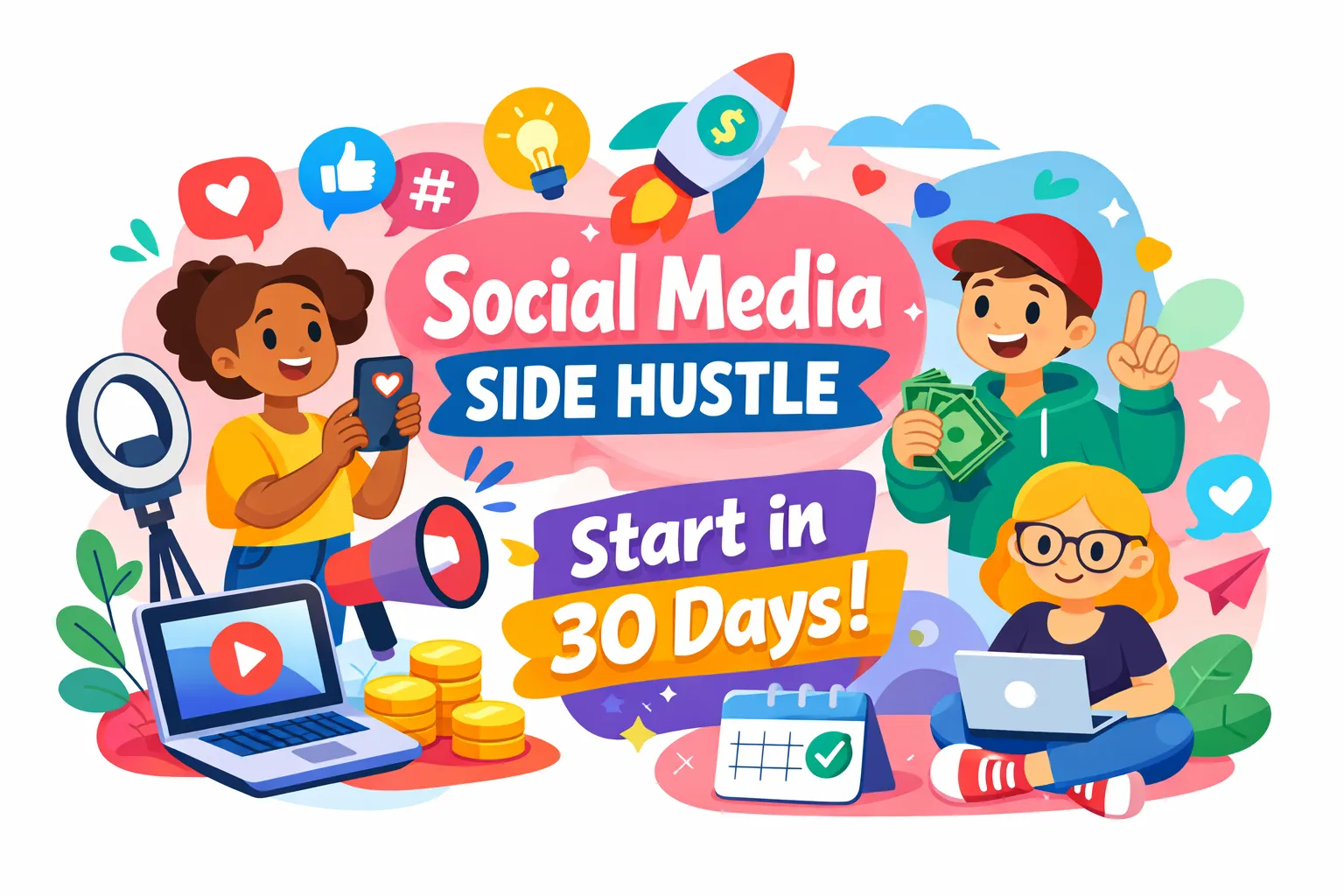 social media marketing side hustle launch in 30 days